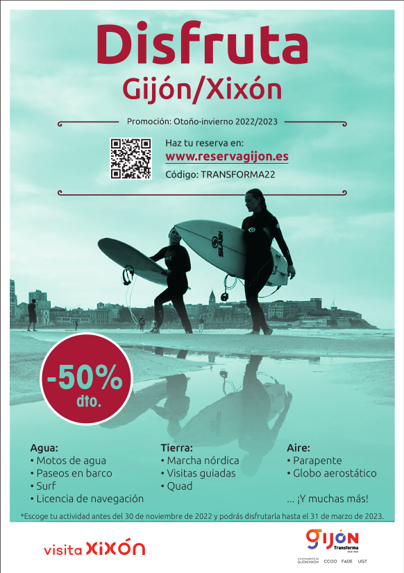 Promoción Actividades Gijón/Xixón al 50%